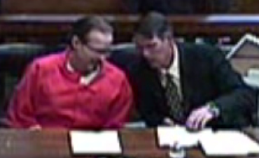 Newcastle with attorney Charles Odges at sentencing.
