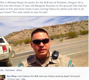 facebook post of BLM Ranger