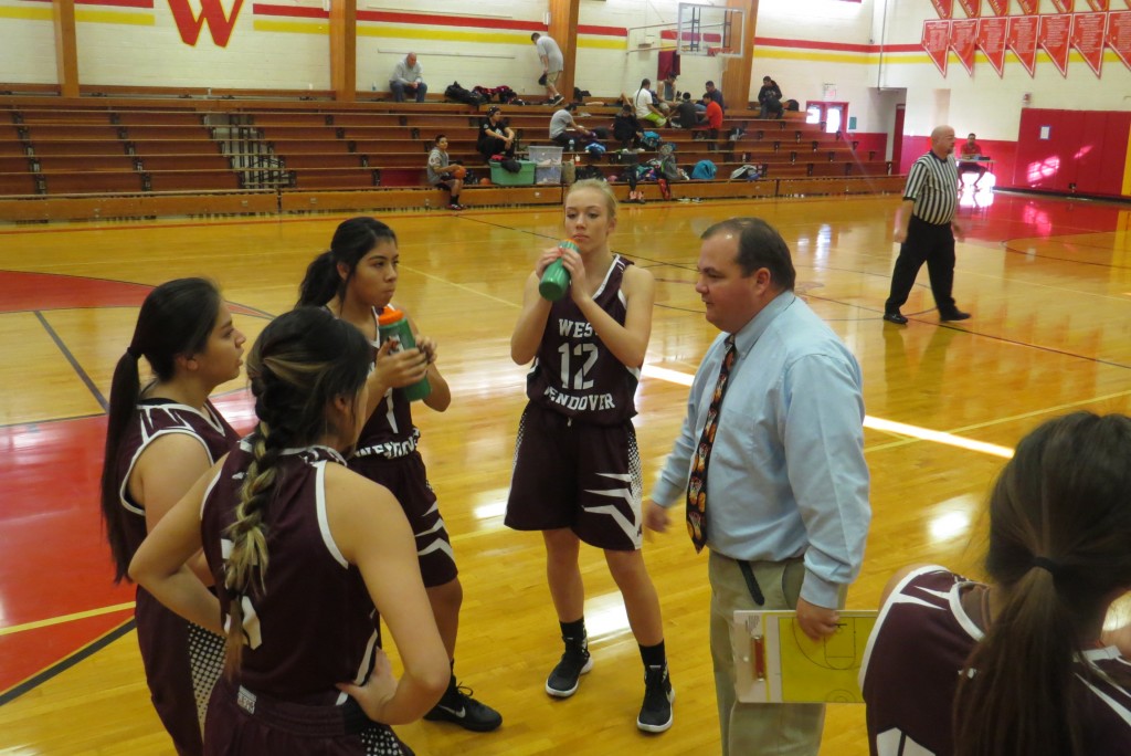 WWHS Girls basketball with coach Tyler Peterson