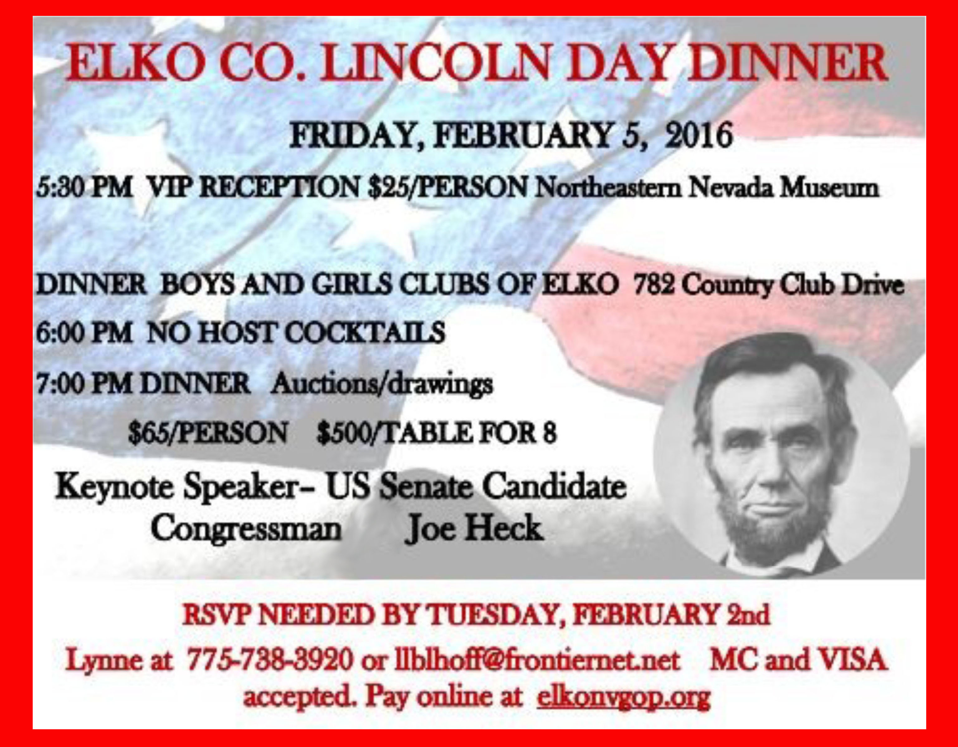 Lincoln Dinner Elko 2016
