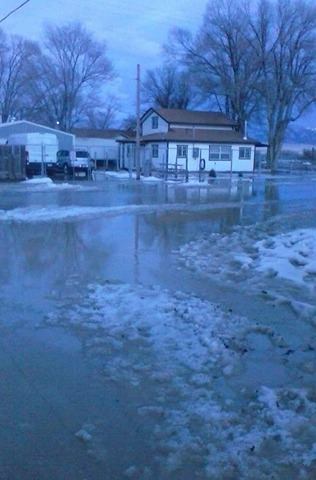 View of Montello houses and roads flooded (photo credit Janell green)