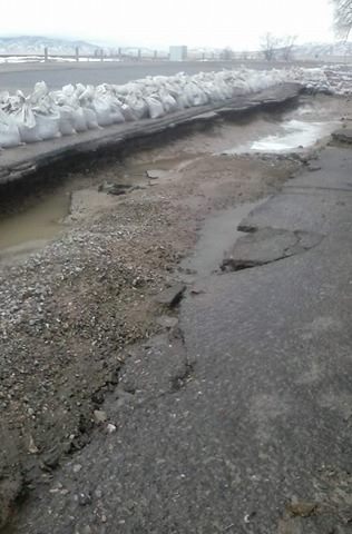 View of Montello's roads flooded (photo credit Janell Green)