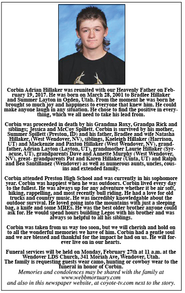 Obit Corbin Hillaker